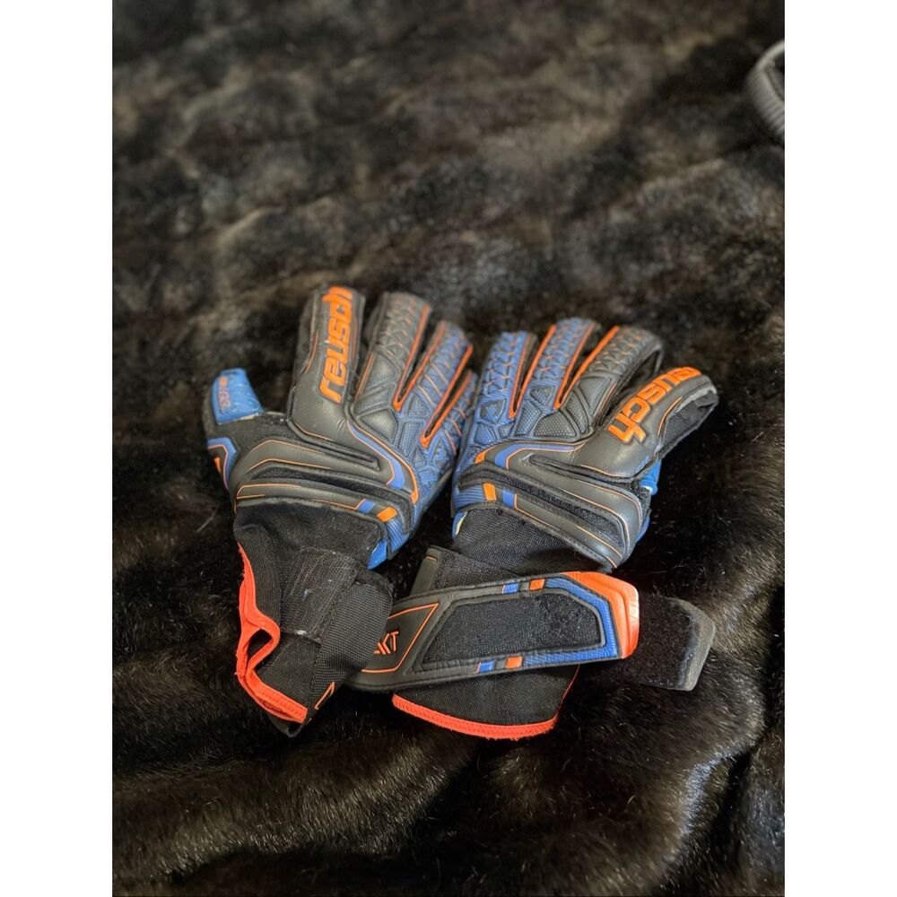 Reusch Attrakt G3 Fusion  Goalkeeper Gloves - Size 7, Black Blue Orange